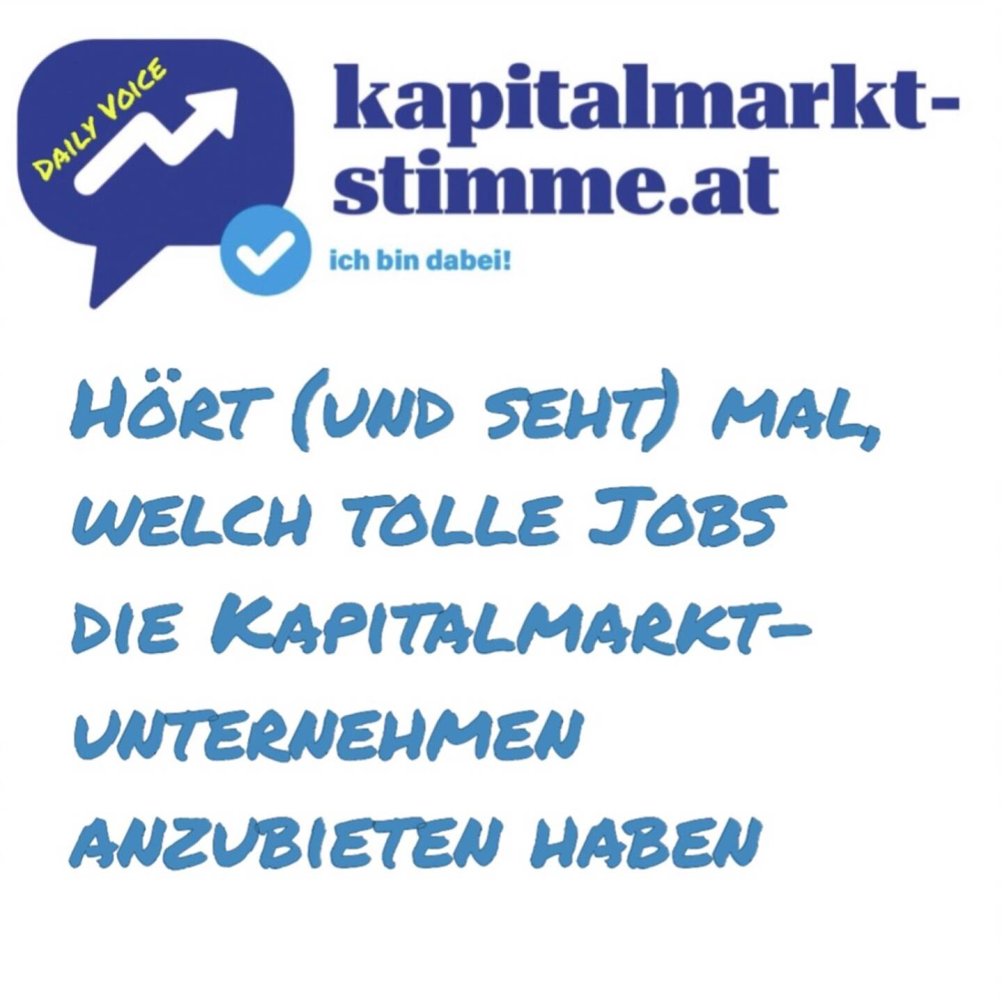 - Episode 57/365 der kapitalmarkt-stimme.at daily voice auf audio-cd.at. Jeder zehnte Arbeitsplatz und jeder zehnte Euro der Wertschöpfung in Österreich ist mit den börsenotierten AGs verknüpft. Das ist das Fazit einer IWI-Studie bereits aus 2013. Ulrike Haidenthaller, damals Geschäftsführerin Aktienforum, sagte, solche Studien würde es sonst nirgendwo geben, weil man nur in Österreich die Bedeutung vom Kapitalmarkt überhaupt hervorstreichen müsse. Spannend ist jedenfalls, wie gross die Vielfalt der angebotenen Jobs im Kapitalmarkt ist. In diesem Podcast erwähne ich mehr als ein Dutzend toller aktueller Jobangebote bei u.a. Wiener Börse, FACC, Telekom, Immofinanz, wikifolio, OeKB, Kontron, wienerberger, RBI, Erste ... .
Hören: https://audio-cd.at/page/podcast/6873 bzw. http://www.boerse-social.com/karriere 