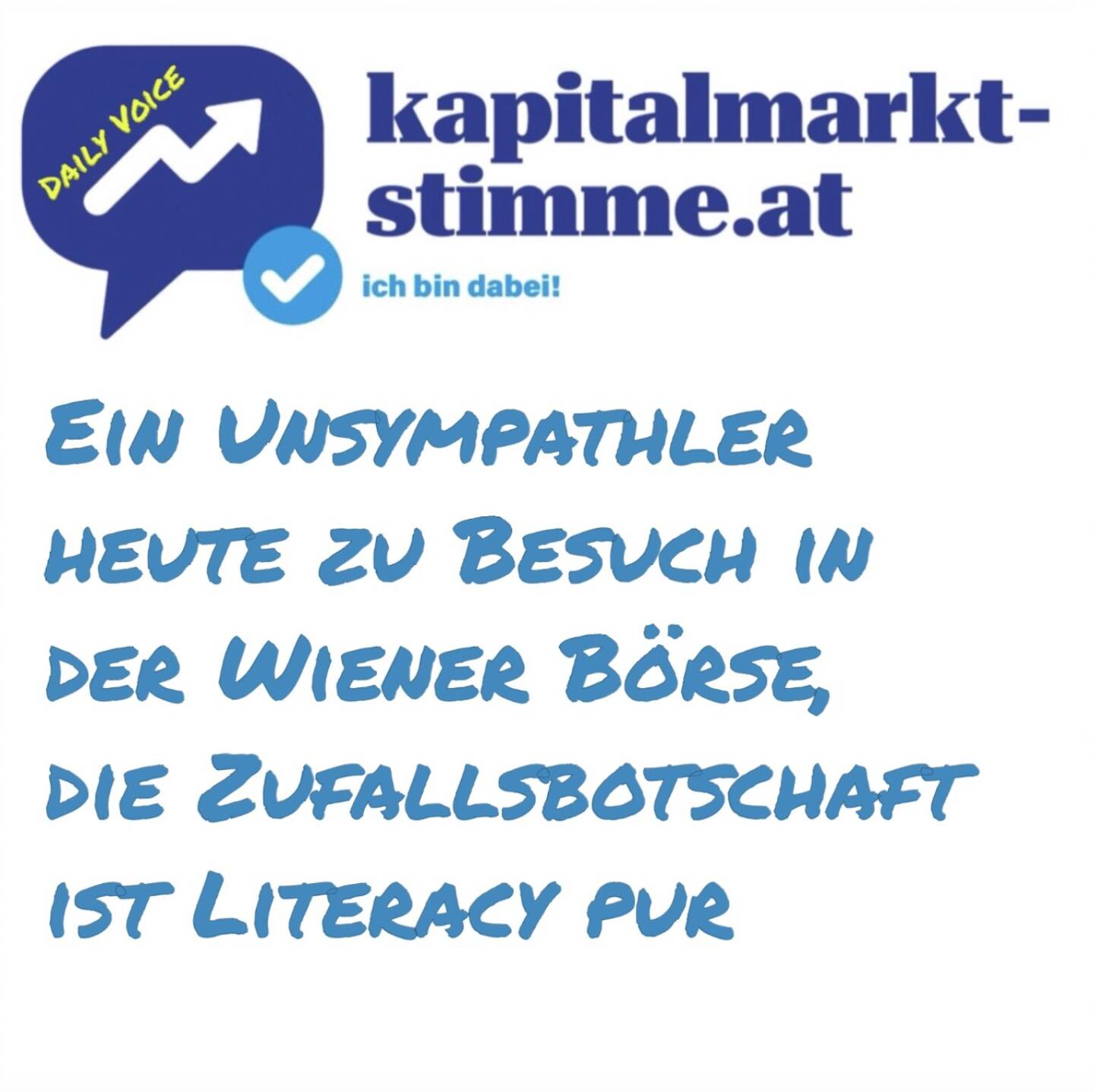 Episode 63/365 der kapitalmarkt-stimme.at daily voice auf audio-cd.at. Heute war Faschingsdienstag, die Wiener Börse hat erst einen Bären und dann einen Bullen in ihre Hallen gelassen und dies filmisch festgehalten. Der Unsympathler (Bär) wurde dementsprechend gemobbt, der Bulle bejubelt. Das Omen war irgendwie Literacy: Heute siegte der Bär, mehr als 2 Prozent Tagesminus im ATX und der schwächste Tag des Jahres, seit Jahresbeginn ist aber der umjubelte Bulle um mehr als 10 Prozent im Plus. Also kurzfristig geht es schon unsympathisch, langfristig sollte man der Börse seine Sympathie schenken.
Bulle & Bär zu Besuch: https://www.photaq.com/page/index/4157
https://www.linkedin.com/company/wiener-borse-ag/posts
https://audio-cd.at/page/podcast/6899