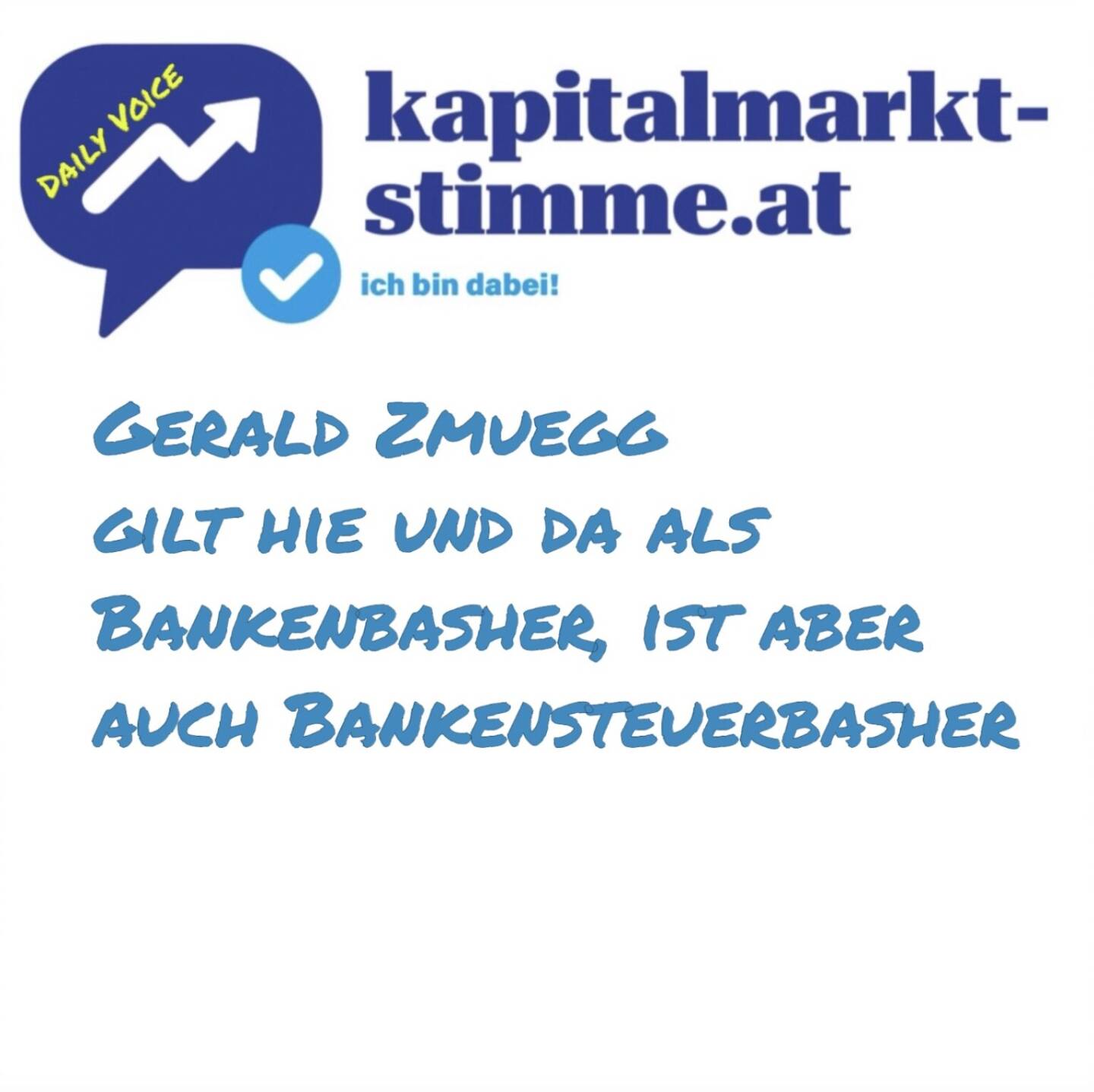 kapitalmarkt-stimme.at daily voice 64/365: Heute geht es um den Finanzombudsmann Gerald Zmuegg, der oft als Bankenbasher bezeichnet wird, weil er für KMU hart gegen Banken verhandelt. Er ist aber auch ein Bankensteuerbasher. Hört rein, warum. https://audio-cd.at/page/podcast/6903