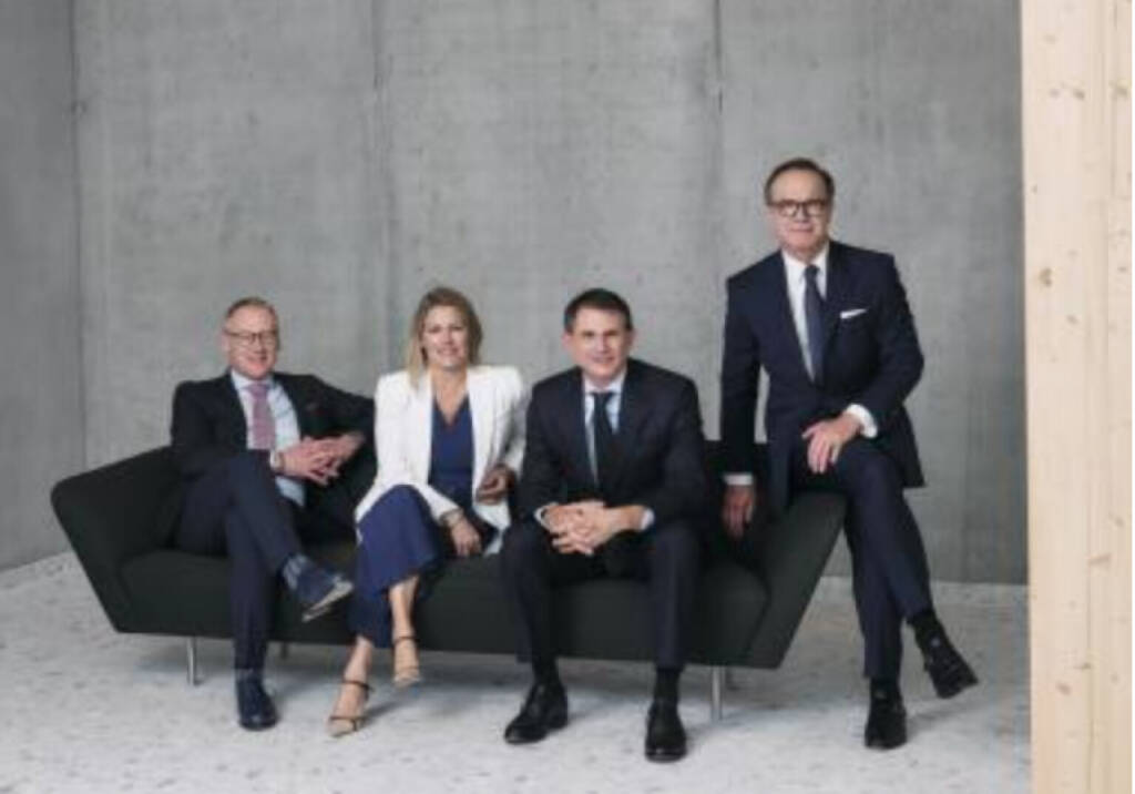 UBM-Vorstand: v.li. Peter Schaller, CTO, Martina Maly-Gärtner, COO, Patric Thate, CFO, Thomas G. Winkler, CEO, Foto: UBM, © Aussender (11.03.2025) 