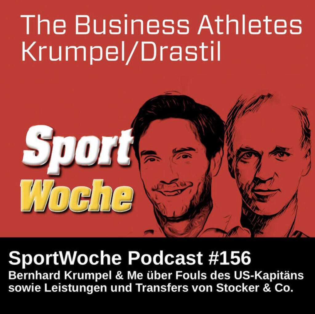 https://open.spotify.com/episode/5Oh2izKjZQEHWtTKyts0Fx
SportWoche Podcast #156: Bernhard Krumpel & Me über Fouls des US-Kapitäns sowie Leistungen und Transfers von Stocker & Co. - <p>In Folge 2 besprechen Bernhard Krumpel und Christian Drastil bei Orangen- und Karottensaft die Fouls von US-Kapitän Trump, bei denen nicht einmal der VAR nachkommt, für die Ex-Ö-Kapitän Kurz aber Verständnis hat. Ein anderer Ex-Kapitän, Nehammer, steht vor einem Top-Transfer nach Brüssel, eingefädelt von Marterbauer, der eine hängende linke Spitze interpretiert. Und Pröll, der ehemalige Vize-Kapitän, wird ÖFB-Chef, soll sich da noch wer auskennen? Kapitän Stocker hat noch den Überblick und einen Doppelgänger. Wir sprechen auch über Cannabis, die Carota Boys und die Wahlen in der Regionalliga Wien.<br>
<br>
Folge 1: <a href=https://audio-cd.at/search/krumpel target=_blank>https://audio-cd.at/search/krumpel</a><br>
<a href=http://www.krumpel.at target=_blank>http://www.krumpel.at</a><br>
Anton Imre: <a href=https://audio-cd.at/page/podcast/7045 target=_blank>https://audio-cd.at/page/podcast/7045</a><br>
<br>
About: Bernhard Krumpel hat eine sportpsychologische Ausbildung absolviert, war Pressesprecher bei Grosskonzernen und in der Politik. Er ist Gerichtssachverständiger für Kommunikation, PR und Medien am HG Wien bzw. Lektor an der Webster Private University Vienna sowie der FH St. Pölten. Gemeinsam wollen wir Business Athletes sein und mit durchaus sportlichem Wording analysieren, was die neue Regierung mit ihrem grossen Kader bewerkstelligen kann. <br>
<br>
Die SportWoche Podcasts sind presented by Instahelp: Psychologische Beratung online, ohne Wartezeit, vertraulich & anonym. Nimm dir Zeit für dich unter <a href=https://instahelp.me/de/ target=_blank>https://instahelp.me/de/</a> .<br>
<br>
Die Marke, Patent, Rechte und das Archiv der SportWoche wurden 2017 von Christian Drastil Comm. erworben, Mehr unter <a href=http://www.sportgeschichte.at target=_blank>http://www.sportgeschichte.at</a> . Der neue SportWoche Podcast ist eingebettet in „ Wiener Börse, Sport, Musik (und mehr)“ auf <a href=http://www.christian-drastil.com/podcast target=_blank>http://www.christian-drastil.com/podcast</a> und erscheint, wie es in Name SportWoche auch drinsteckt, wöchentlich. Bewertungen bei Spotify oder Apple machen mir Freude: <a href=http://www.audio-cd.at/spotify target=_blank>http://www.audio-cd.at/spotify</a> , <a href=http://www.audio-cd.at/apple target=_blank>http://www.audio-cd.at/apple</a> .<br>
<br>
Unter <a href=http://www.sportgeschichte.at/sportwochepodcast target=_blank>http://www.sportgeschichte.at/sportwochepodcast</a> sieht man alle Folgen, auch nach Hörer:innen-Anzahl gerankt.<br>
</p> (12.04.2025) 