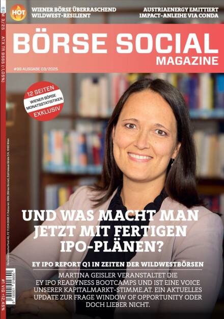 BSM #99 – Und was macht man jetzt mit fertigen ZT, mit fertigen IPO-Plänen? EY IPO Report Q1: In Zeiten der Wildwestbörsen Martina Geisler veranstaltet die EY IPO Readiness Bootcamps und ist eine Stimme unserer Kapitalmarkt-Plattform stimme.at. Ein aktuelles Update zur Frage: Window of Opportunity oder doch lieber nicht? (12.04.2025) 