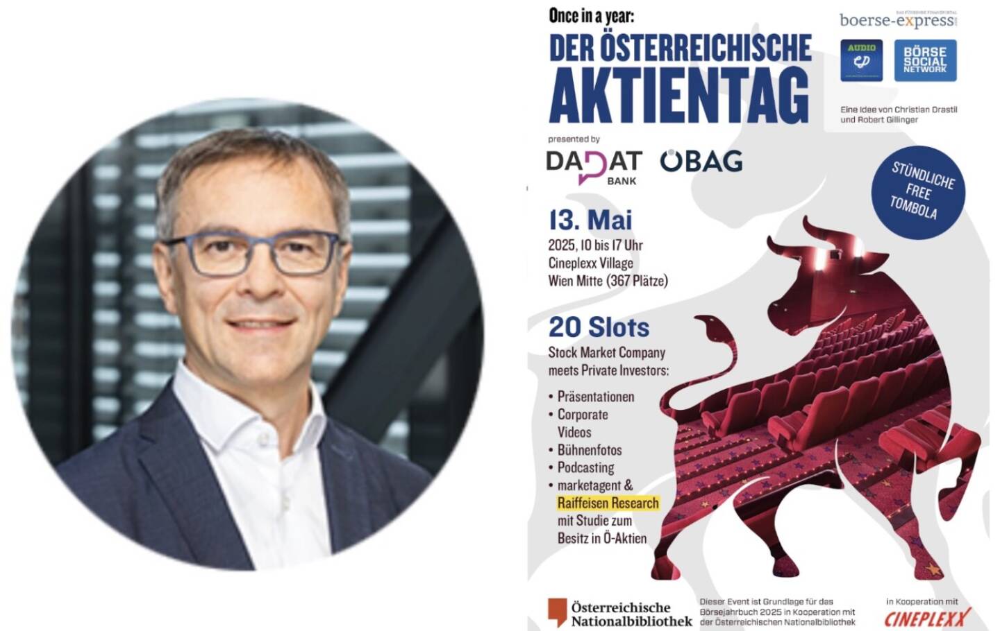 Spoiler: #aktientag135. Wie angekündigt outen wir nun täglich Details zum Österreichischen Aktientag am 13. Mai.

IR-Chef Martin Link wird die Bechtle AG vorstellen, damit ist auch ein spannendes Unternehmen aus Deutschland, das in Österreich operativ tätig ist, dabei.

Martin: „Die Bechtle AG ist ein IT-Unternehmen mit Fokus auf Handel und Dienstleistung. Insoweit ist der Servicegedanke seit jeher Teil unserer Unternehmenskultur. Deswegen ist auch der Austausch mit Privataktionär:innen für die Bechtle AG wichtig und selbstverständlich. In den letzten Jahren haben wir zudem aktiv daran gearbeitet, gerade auch jüngere Zielgruppen anzusprechen. Daher haben wir sofort zugesagt, als wir zum Österreichischen Aktientag eingeladen wurden. Das ist eine super Gelegenheit, uns in einem unserer operativ wichtigen Ländermärkten einem breiten Publikum zu präsentieren und ins Gespräch zu kommen.“

Anmelden und nach und nach sehen, wer sonst noch dabei sein wird: https://photaq.com/page/index/4170/