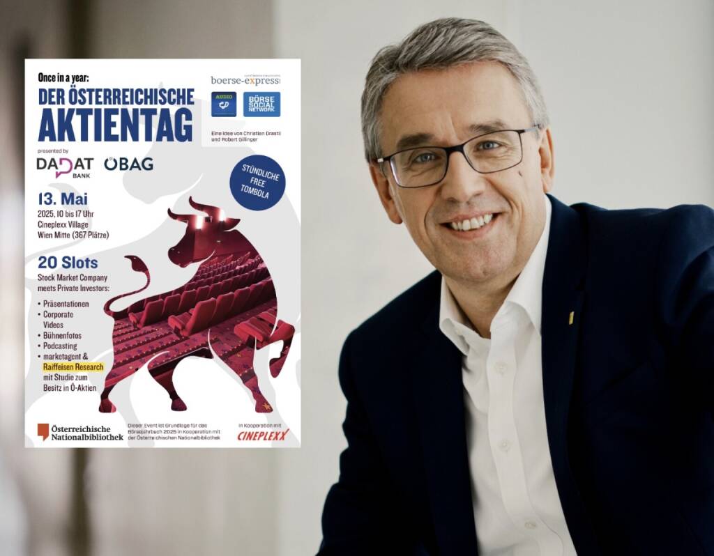#aktientag135. Wie angekündigt outen wir nun täglich Details zum Österreichischen Aktientag am 13. Mai. IR-Chef Harald Hagenauer wird die Österreichische Post vorstellen.

Harald: „Die Österreichische Post ist für den österreichischen Kapitalmarkt und viele Privataktionär*innen wichtig. Sie bietet attraktive Dividenden in volatilen Zeiten. Das Unternehmen ist nicht nur Marktführerin in Österreich, sondern fördert durch Nachhaltigkeit und Innovation langfristiges Wachstum. Zudem trägt die Österreichische Post durch logistische Dienstleistungen und Arbeitsplätze wesentlich zum Standort bei.

Anmelden und nach und nach sehen, wer sonst noch dabei sein wird: https://photaq.com/page/index/4170/ (25.04.2025) 