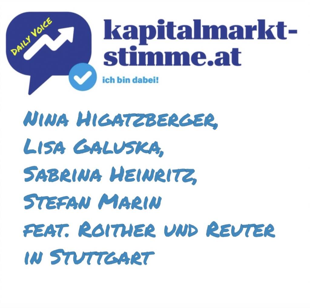 kapitalmarkt-stimme.at daily voice 130/365: Palfinger, Porr, Frequentis und VIG sind auf der Invest in Stuttgart, am Freitag Früh hatte ich um einen MP3-Stimmungsbericht gebeten und Stefan Marin von Frequentis hat diesen mit Lisa Galuska (Porr), Nina Higatzberger-Schwarz (VIG) und Sabrina Heinritz (Palfinger) gecheckt. Danke! Tja und auch die Namen Reuter und Roither haben hier Bedeutung und es gibt gute Stimmung für österreichische Aktien im Schwabenland, konkret auf der grössten Finanzmesse der DACH-Region, der Stuttgarter Invest. Und das geilste ist, dass alle vier am Dienstag auch beim Österreichischen Aktientag in einem riesigen Kino präsent sind. Wir freuen uns auf Euch, Details zum Aktientag unter http://www.kapitalmarkt-stimme.at . Eintritt frei!  Hören: https://audio-cd.at/page/podcast/7256 (10.05.2025) 
