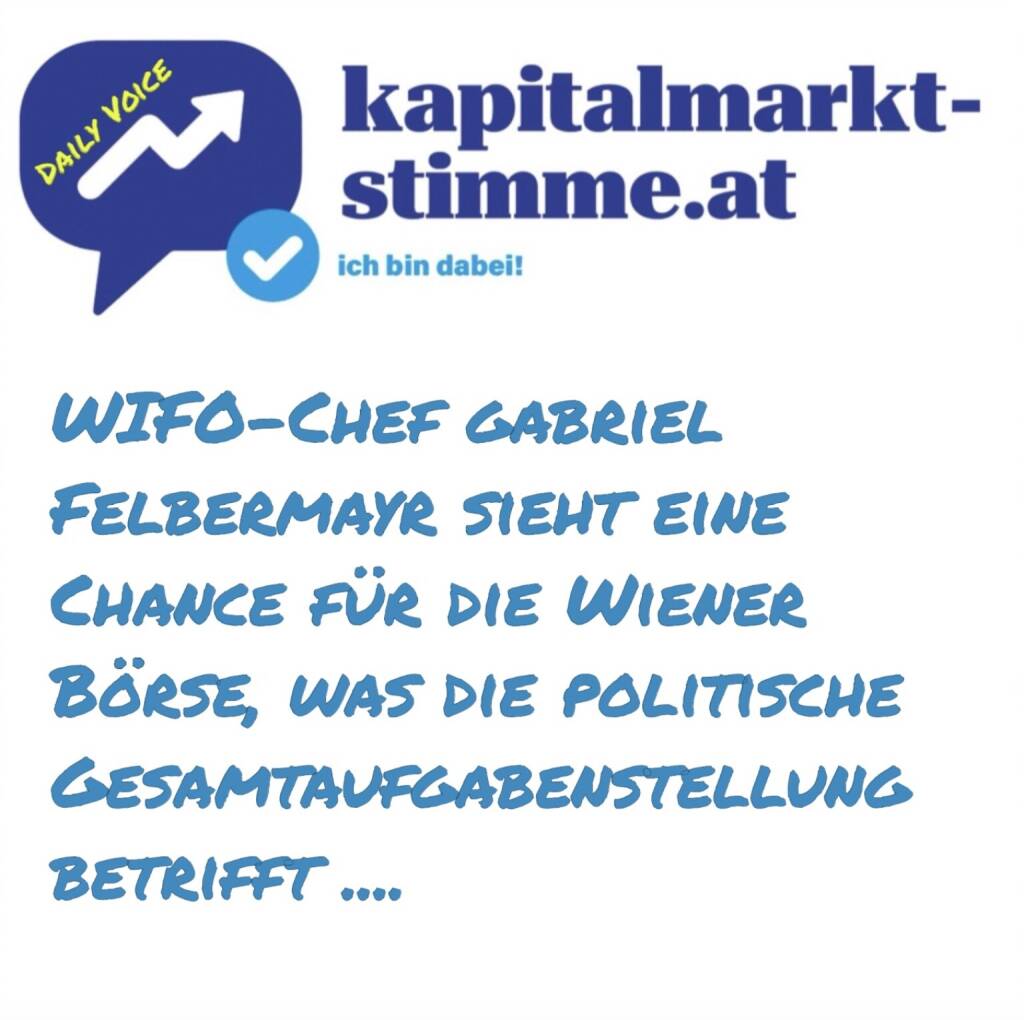 kapitalmarkt-stimme.at daily voice 129/365: Die Wiener Börse hatte diese Woche ihre Jahrespressekonferenz. Dankenswerterweise wurde mir da die Tonspur zur Verfügung gestellt und es werden daraus ein paar daily voices entstehen. Teil 3 ist eine Ausführung von Gastredner Gabriel Felbermayr, er ist seit 1. Oktober 2021 Direktor des Österreichischen Institutes für Wirtschaftsforschung (WIFO) in Wien und Universitätsprofessor an der Wirtschaftsuniversität Wien (WU). Felbermayr sieht aktuell eine Chance für die Wiener Börse, was die politische Gesamtaufgabenstellung betrifft. Samt Beispiel. Hören: https://audio-cd.at/page/podcast/7255
https://www.wifo.ac.at/person/gabriel-felbermayr/
http://www.wienerborse.at (10.05.2025) 