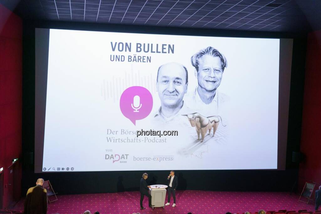1. Aktientag von Börse Social und Börse Express im Cineplexx Kino, Live Podcast Von Bullen & Bären mit Robert Gillinger (Börse Express) und Harry Schartner (DADAT) (14.05.2025) 