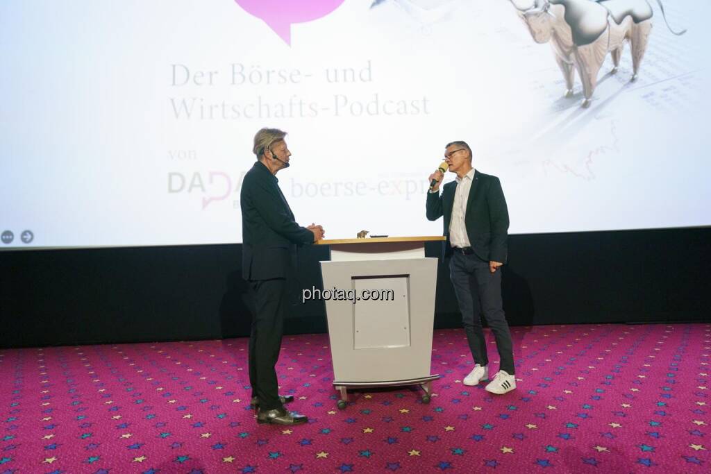 1. Aktientag von Börse Social und Börse Express im Cineplexx Kino, Live Podcast Von Bullen & Bären mit Robert Gillinger (Börse Express) und Harry Schartner (DADAT) (14.05.2025) 