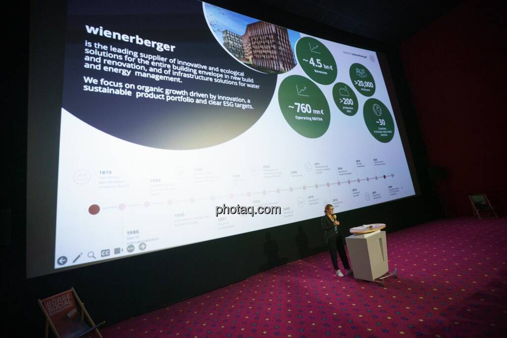 1. Aktientag von Börse Social und Börse Express im Cineplexx Kino, Präsentation wienerberger, Therese Jander (IR) (14.05.2025) 