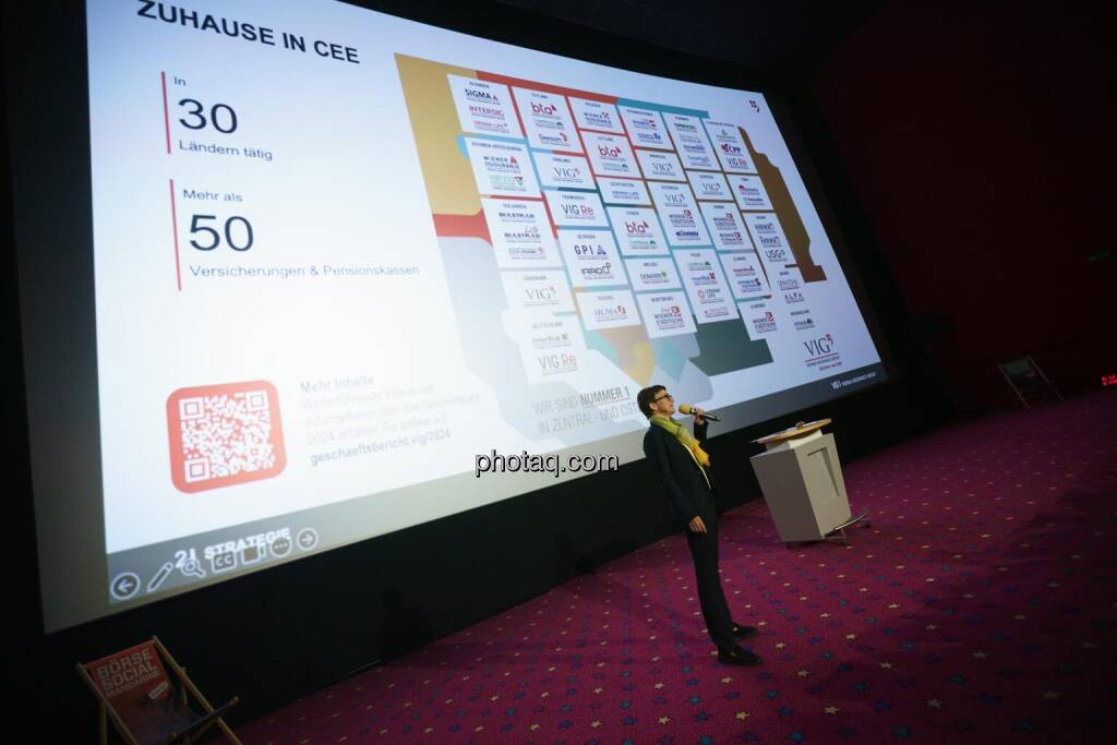 1. Aktientag von Börse Social und Börse Express im Cineplexx Kino, Präsentation VIG, Nina Higatzberger (IR) (14.05.2025) 