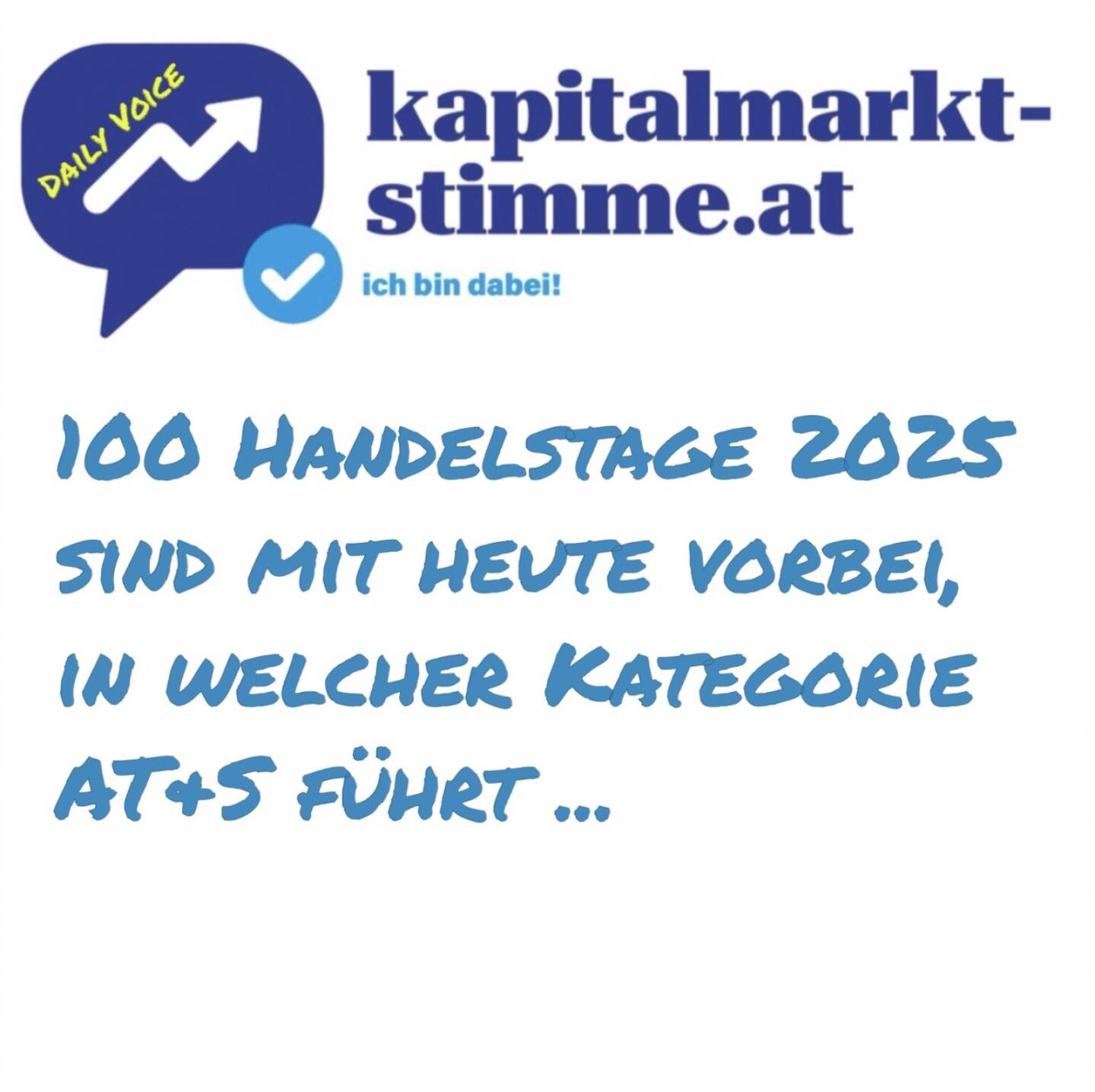 kapitalmarkt-stimme.at daily voice 146/365: Pünktlich zum 100. Handelstag 2025 ist ein weiterer Rekord des ATX TR eingetragen worden. Hört hier, in welcher Kategorie AT&S führt. https://audio-cd.at/page/podcast/7333
