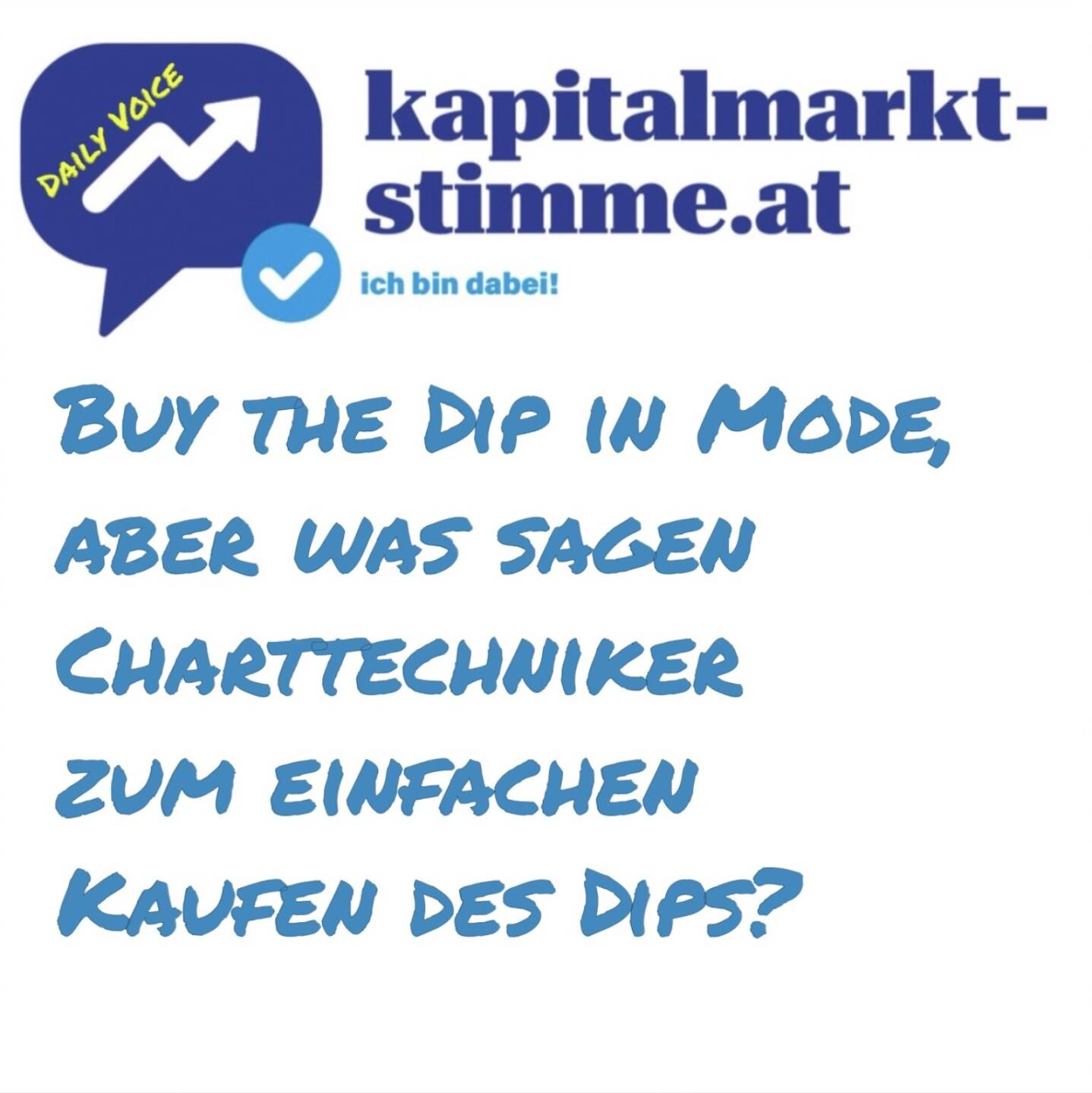 kapitalmarkt-stimme.at daily voice 167/365: Buy the Dip ist in aller Mode, weil es gut funktioniert hat zuletzt. Aber was sagen Charttechniker zum einfachen Kaufen des Dips? Never catch a falling knife ... und so. Die Antwort kommt von Martin Utschneider. https://audio-cd.at/page/podcast/7456
Martin Utschneider Börsepeople: https://www.audio-cd.at/page/podcast/7451/

