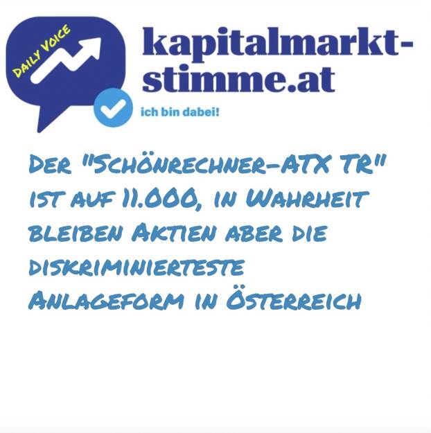 Episode 203/365 der kapitalmarkt-stimme.at daily voice auf audio-cd.at. Der ATX TR hat über die 11.000 geschaut und das sind 1000 Prozent seit Start. Freilich kann der Privatanleger (anders als zb bei Gold) nicht einmal 2/3 davon lukrieren, ein Privatanleger True ATX würde unter 7000 stehen). Hier das Rechenbeispiel, Aktien bleiben die diskriminierteste Anlageform in Österreich (Spesen, Gebühren und Zeitaufwand für Bildung in Eigeninitiative nicht eingerechnet). Hören: https://audio-cd.at/page/podcast/7628 (23.07.2025) 