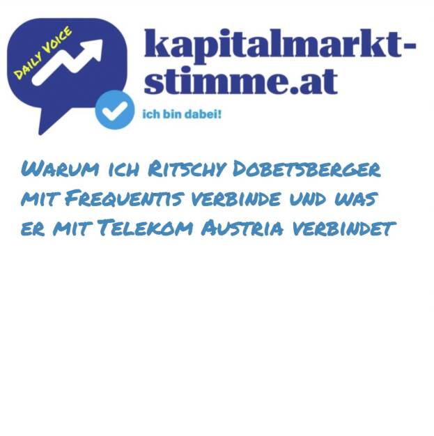 Episode 227/365 der kapitalmarkt-stimme.at daily voice auf audio-cd.at. In Folge 8 des Podcasts Inside Umbrella by wikifolio spreche ich mit Richard Dobetsberger auch über Frequentis. Und im Abspann hier über die Telekom Austria.
https://audio-cd.at/page/podcast/7721 (17.08.2025) 