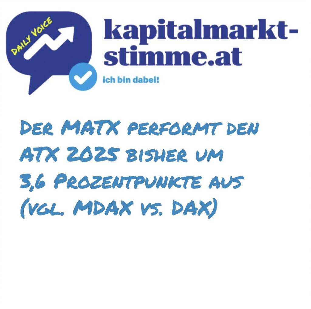 - Episode 232/365 der kapitalmarkt-stimme.at daily voice auf audio-cd.at. Ein Rechenspiel mit DAX, MDAX, ATX und MATX, den es nicht gibt, aber den ich rechnerisch herleite. https://audio-cd.at/page/podcast/7742 (21.08.2025) 