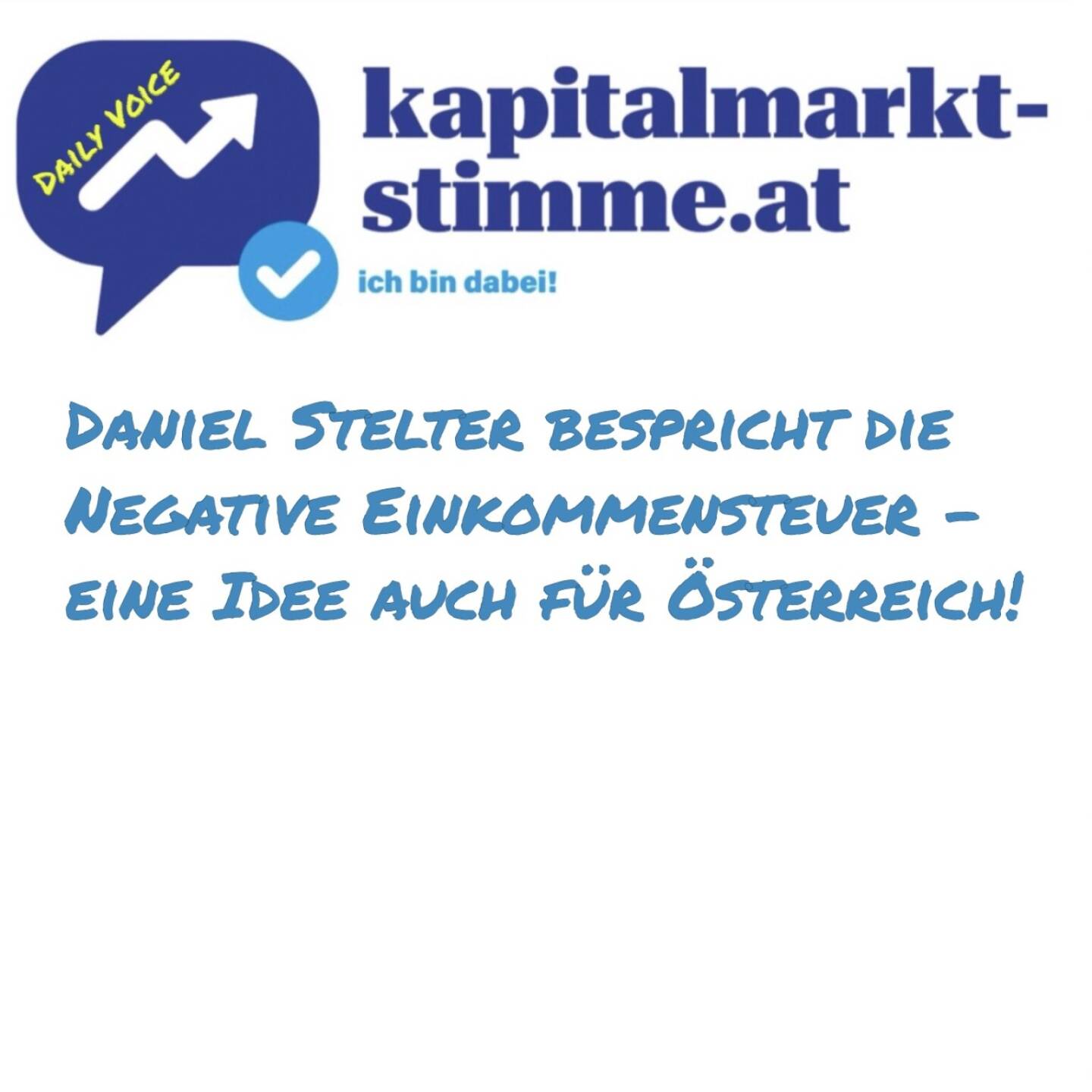 Episode 235/365 der kapitalmarkt-stimme.at daily voice auf audio-cd.at. Der Ökonom Daniel Stelter und Welt-Chefredakteur Ulf Poschardt diskutieren im empfehlenswerten Make Economy Great Again-Podcast Folge für Folge über Schritte, die Deutschland aus der Krise bringen können. Die jüngste Folge ist eine Solofolge von Daniel Stelter und es geht um den Ansatz der Negativen Einkommensteuer, Stichwort Milton Friedman. Mit Genehmigung von Daniel (danke!) darf ich diese Passage einspielen. Ich finde, das ist ein hervorragender Einwurf auch für uns in Österreich. Hören: https://audio-cd.at/page/podcast/7752
https://www.welt.de/podcasts/make-economy-great-again/
Die besprochene Folge auf Spotify in voller Länge: https://open.spotify.com/episode/0Zj7jnnERmRzGt0RQak8pQ
Daniel Stelter auf LinkedIn: https://www.linkedin.com/in/daniel-stelter-b8003388/
