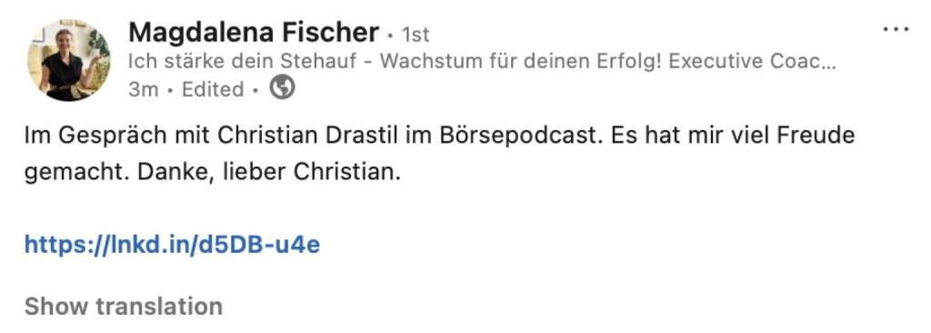 Bezogen auf https://audio-cd.at/page/podcast/7804/ Magdalena Fischer (05.09.2025) 
