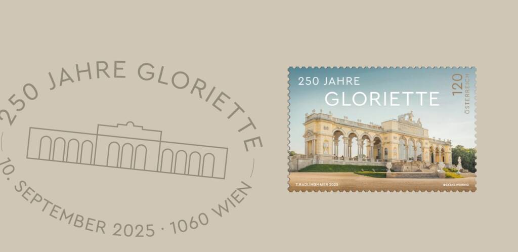 Sonderbriefmarke 250 Jahre Gloriette, Credit: Österreichische Post, © Aussender (09.09.2025) 