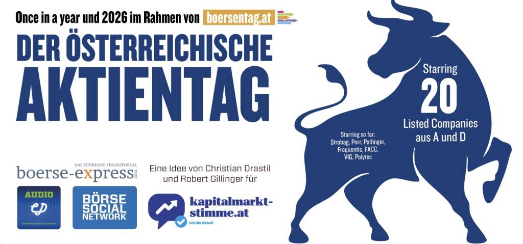 Der Flyer für den Österreichischen Aktientag 2026 (26.09.2025) 