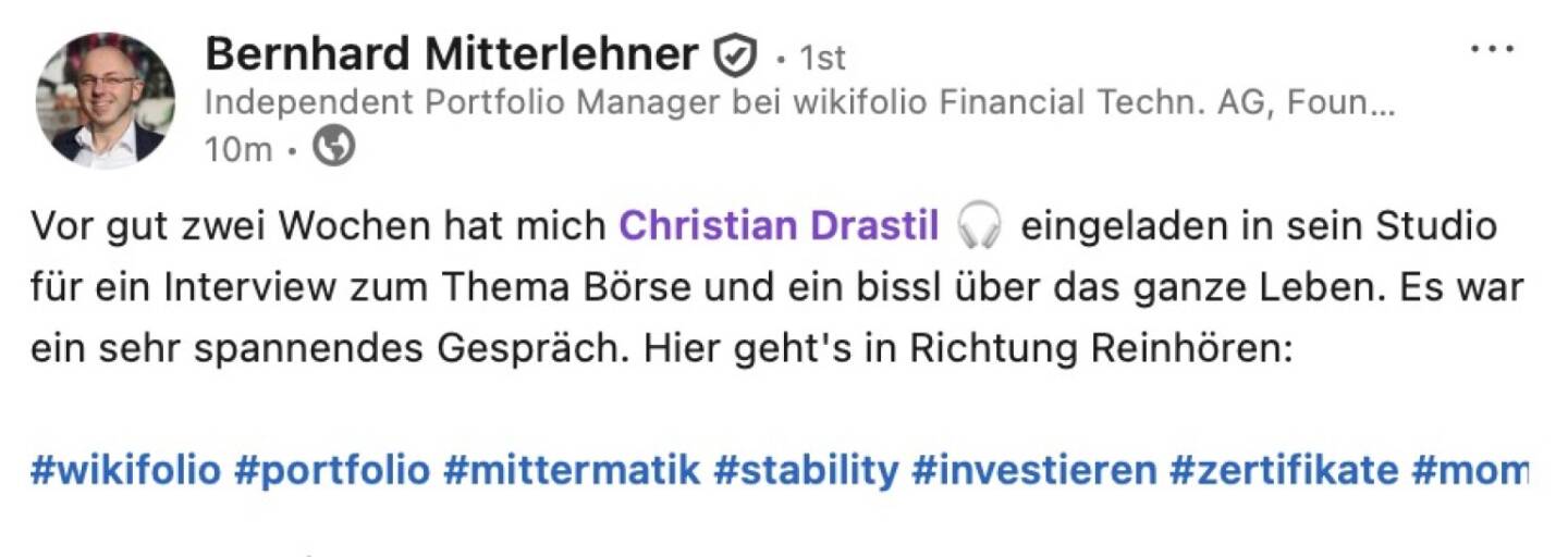 Bezogen auf https://audio-cd.at/page/podcast/7997 Bernhard Mitterlehner