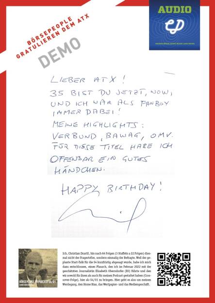 Demo für 1 Seite im Gratulationsbuch - Eigenes Logo .  Eigener Text. Eigenes Buchexemplar. (03.11.2025) 