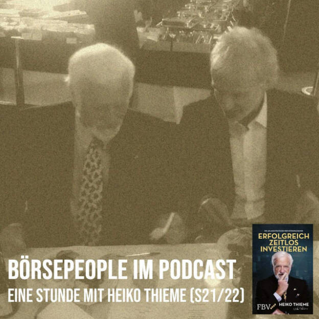 https://open.spotify.com/episode/61VcSB9bQgvfSnJL9JIpl9
Börsepeople im Podcast S21/22: Heiko Thieme (Mahlzeit) - <p>Der ganz spezielle Grund, warum mich Heiko Thieme, der wohl bekannteste deutschsprachige globale Anlagestratege, bei seinem nächsten Wien-Besuch zum Essen einladen wird, wird im Podcast, der als gut gelaunte Ergänzung zu unserem Börsepeople-Podcast aus 2024 gesehen werden kann, aufgelöst. Grund für das einstündige Update ist aber vor allem Heikos Bestseller Erfolgreich zeitlos investieren, da greifen wir ein paar Punkte auf, die Reise geht von Wegbegleiter Andre Kostolany über eine DAX to the Moon Rechnung bis hin zu Peter Heinrich und Frankenstein. Auch Österreich-Aktien, ein Foto von mir in seinem Buch, der Mann mit dem Hammer sowie die Zehn Gebote werden thematisiert.<br>
<br>
<a href=https://www.m-vg.de/finanzbuchverlag/shop/article/25404-erfolgreich-zeitlos-investieren/ target=_blank>https://www.m-vg.de/finanzbuchverlag/shop/article/25404-erfolgreich-zeitlos-investieren/</a><br>
Börsepeople Heiko Thieme: <a href=https://audio-cd.at/page/podcast/5621 target=_blank>https://audio-cd.at/page/podcast/5621</a><br>
<a href=https://www.heiko-thieme.club target=_blank>https://www.heiko-thieme.club</a><br>
<a href=https://www.instagram.com/heikothieme.club/ target=_blank>https://www.instagram.com/heikothieme.club/</a><br>
<br>
About: Die Serie Börsepeople des Podcasters Christian Drastil, der im Q4/24 in Frankfurt als Finfluencer & Finanznetworker #1 Austria ausgezeichnet wurde, findet im Rahmen von <a href=http://www.audio-cd.at target=_blank>http://www.audio-cd.at</a> und dem Podcast Audio-CD.at Indie Podcasts statt. Es handelt sich dabei um typische Personality- und Werdegang-Gespräche. Die Season 19 umfasst unter dem Motto „25 Börsepeople“ 25 Talks. Presenter der Season 21 ist die Volksbank <a href=https://www.volksbank.at target=_blank>https://www.volksbank.at.</a> Welcher der meistgehörte Börsepeople Podcast ist, sieht man unter <a href=http://www.audio-cd.at/people target=_blank>http://www.audio-cd.at/people.</a> Der Zwischenstand des laufenden Rankings ist tagesaktuell um 12 Uhr aktualisiert.<br>
<br>
Bewertungen bei Apple (oder auch Spotify) machen mir Freude: <a href=http://www.audio-cd.at/spotify target=_blank>http://www.audio-cd.at/spotify</a> , <a href=http://www.audio-cd.at/apple target=_blank>http://www.audio-cd.at/apple</a> .<br>
</p> (07.11.2025) 