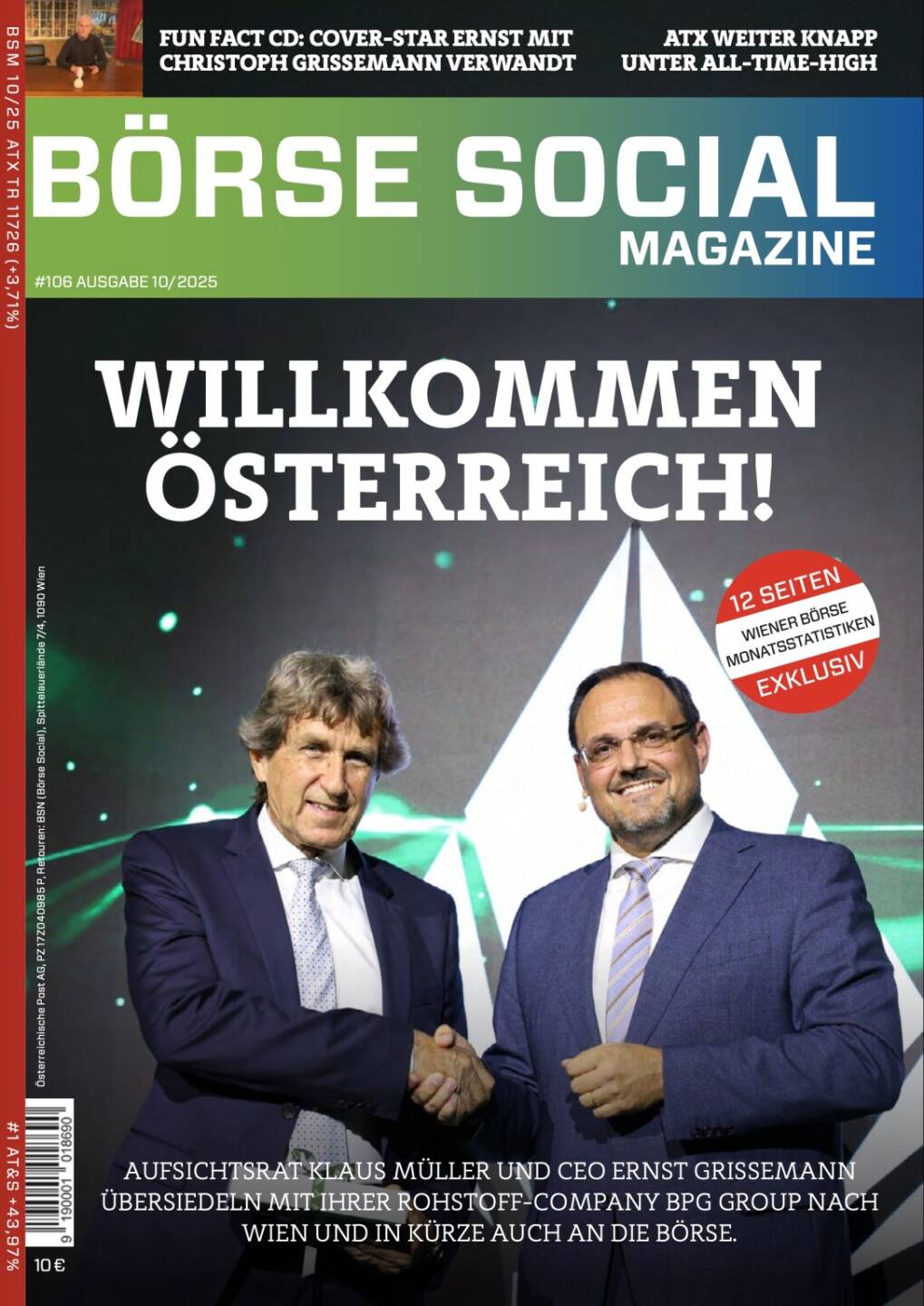BSM #106 &ndash; Willkommen in &Ouml;sterreich - Aufsichtsrat Klaus M&uuml;ller und CEO Ernst Grisemann &uuml;bersiedeln mit ihrer Rohstoff-Company BPG Group nach Wien &ndash; und in K&uuml;rze auch an die B&ouml;rse.