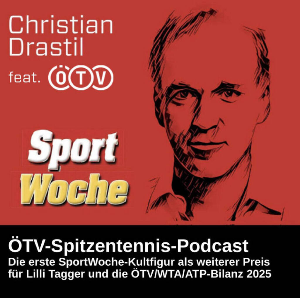 https://open.spotify.com/episode/0BXdyBxHp8HyPKsFFjEkPj
SportWoche ÖTV-Spitzentennis Podcast: Die ÖTV/WTA/ATP-Bilanz 2025 und die erste SportWoche-Kultfigur als weiterer Preis für Lilli Tagger - <p>Yearend-Folge 2025 mit einer Bilanz und einem weiteren Preis für Lilli Tagger, die erste SportWoche-Kultfigur presented by mumak.me  dazu habe ich Richard Dobetsberger (mumak.me) am Telefon. <br>
<br>
SportWoche ÖTV-Ö Top10: Anastasia Potapova, Julia Grabher, Sinja Kraus und Lili Tagger bei den Damen sowie Filip Misolic, Sebastian Ofner, Lukas Neumayer, Jurij Rodionov, Joel Schwärzler und Sandro Kopp bei den Herren sind WTA/ATP-übergreifend die Top10 aktuell. In welcher Reihenfolge, das wird im Podcast verraten.<br>
<br>
<a href=http://www.sportgeschichte.at/oetv target=_blank>http://www.sportgeschichte.at/oetv</a><br>
Inside In, der ÖTV-Podcast: <a href=https://open.spotify.com/show/7KNsgeD8XyXTsAgCFKfI7Y target=_blank>https://open.spotify.com/show/7KNsgeD8XyXTsAgCFKfI7Y</a> <br>
<a href=https://www.oetv.at target=_blank>https://www.oetv.at</a><br>
Quelle Rankings: Live-Rankings von live-tennis.eu<br>
<br>
Die Marke, Patent, Rechte und das Archiv der SportWoche wurden 2017 von Christian Drastil Comm. erworben, Mehr unter <a href=http://www.sportgeschichte.at target=_blank>http://www.sportgeschichte.at</a> . Der neue SportWoche Podcast ist eingebettet in „ Wiener Börse, Sport, Musik (und mehr)“ auf <a href=http://www.audio-cd.at target=_blank>http://www.audio-cd.at</a>  und erscheint, wie es in Name SportWoche auch drinsteckt, wöchentlich. Bewertungen bei Spotify oder Apple machen mir Freude: <a href=http://www.audio-cd.at/spotify target=_blank>http://www.audio-cd.at/spotify</a> , <a href=http://www.audio-cd.at/apple target=_blank>http://www.audio-cd.at/apple</a> . Die SportWoche Podcasts und SportlerInnen sind weiters unterstützt by Instahelp: Psychologische Beratung online, ohne Wartezeit, vertraulich & anonym. Nimm dir Zeit für dich unter <a href=https://instahelp.me/de/ target=_blank>https://instahelp.me/de/</a> .<br>
<br>
Unter <a href=http://www.sportgeschichte.at/sportwochepodcast target=_blank>http://www.sportgeschichte.at/sportwochepodcast</a> sieht man alle Folgen, auch nach Hörer:innen-Anzahl gerankt.</p> (31.12.2025) 