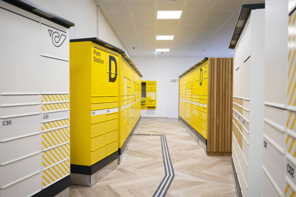 Österreichische Post eröffnet neue SB-Station: Die neue SB-Filiale in 1030 bietet auf fast 230 m² Platz für große Poststationen mit über 1.100 Abholfächern, was sie zu einem der größten SB-Standorte Österreichs macht. Foto: Österreichische Post, &copy; Aussender (09.01.2026) 