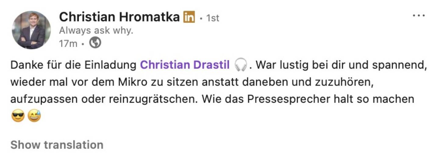 bezogen auf https://audio-cd.at/page/podcast/8393 Christian Hromatka