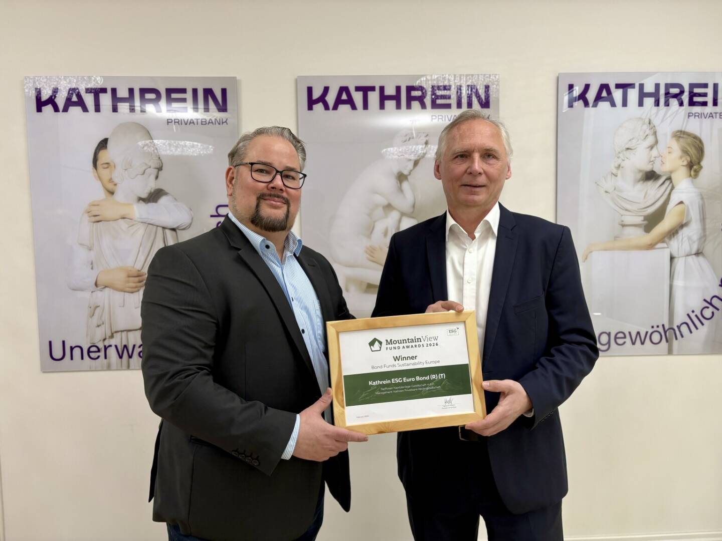 Kathrein Privatbank gewinnt Mountain View Fund Award 2026 f&uuml;r den Kathrein ESG Euro Bond; foto: Kathrein Privatbank