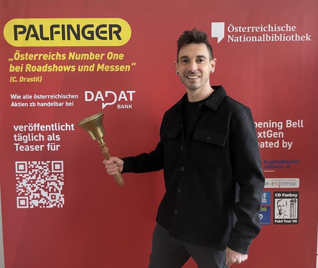 Michael Hofbauer läutet die Opening Bell für Donnerstag. Ein Börsepeople-Podcast mit dem Mitgründer und CEO von HMW Mobillty geht morgen früh live
 (26.02.2026) 