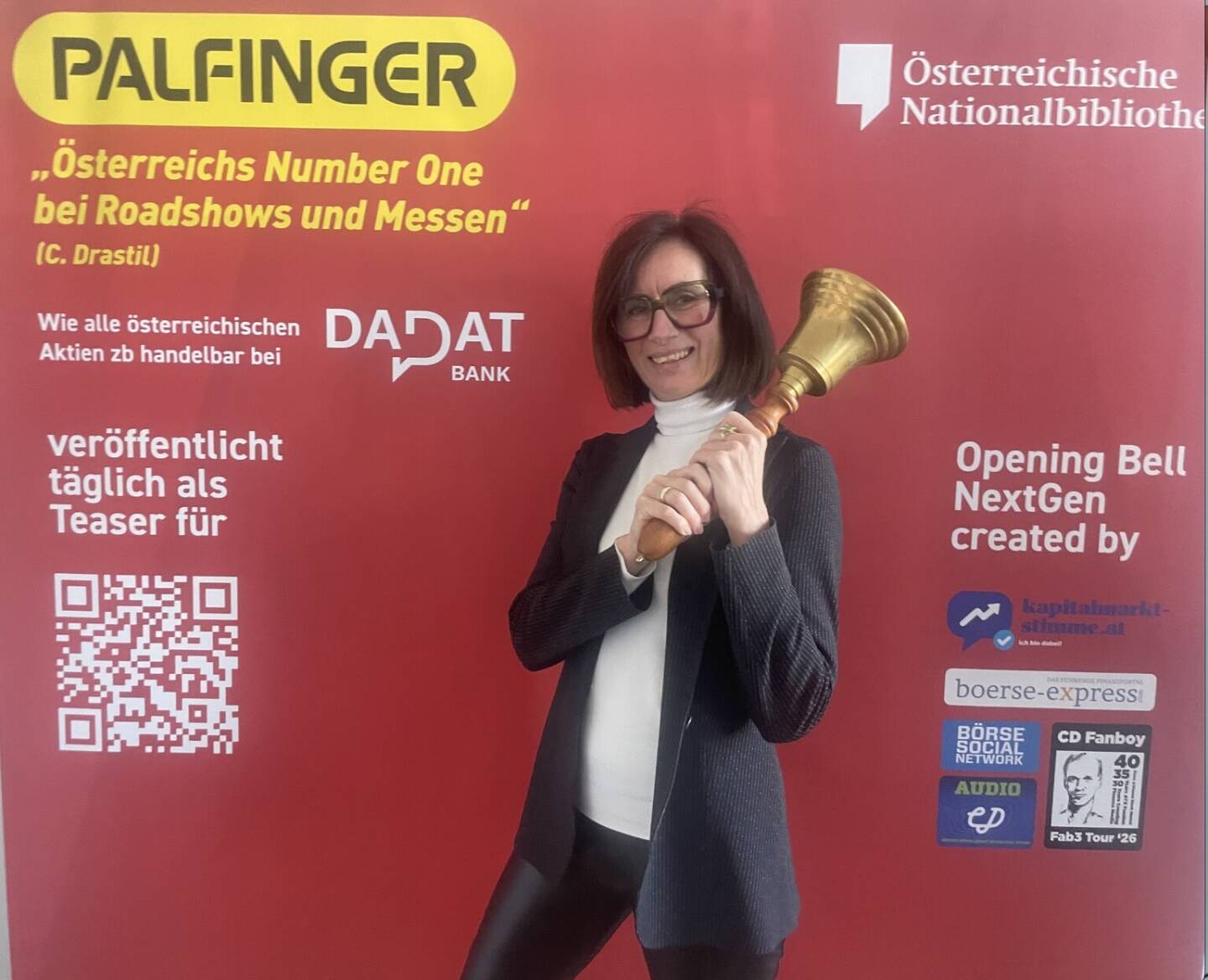 Melanie Steiner l&auml;utet die Opening Bell f&uuml;r Dienstag. Die Verkaufsleiterin Wohnbau bei der Strabag Real Estate wird ab Mitte M&auml;rz f&uuml;r ein paar Wochen Dauergast in den B&ouml;rsepeople Folgen