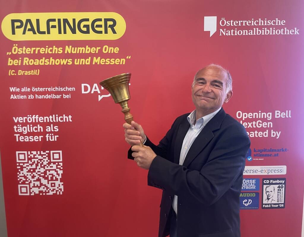 Manfred Kainz läutet die Opening Bell für Mittwoch. Mit dem früheren Geschäftsführer des Aktienforums entwickelten wir in den Nullerjahren den Venture Capital & Private Equity Award für Österreich (25.03.2026) 