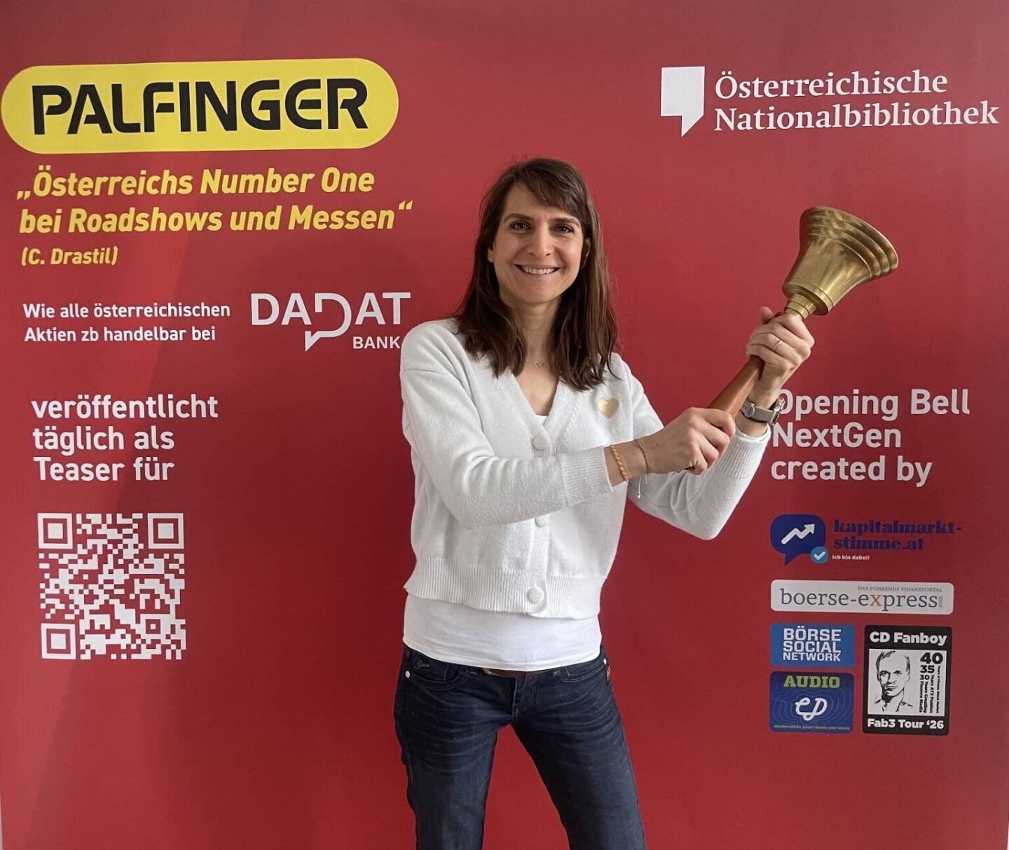 Bernadette H&auml;ndlhuber l&auml;utet die Opening Bell f&uuml;r Donnerstag. Morgen geht ein Podcast mit der Finanzl&ouml;win live und rundherum werde ich auch die M&ouml;glichkeit nennen, in 1090 Wien mein Nachbar zu werden