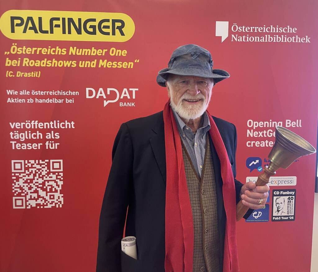 Heiko Thieme läutet die Opening Bell für Donnerstag. Er hat vor 10 Jahren am exaktesten vorausgesagt, wann es einen neuen ATX-Rekord geben wird. Auflösung dann im Fanboybuch von Christian Drastil zur Wiener Börse (16.04.2026) 