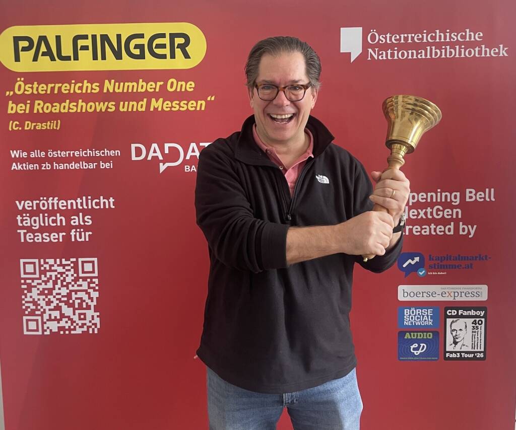 Alexander von Schirmeister läutet die Opening Bell für Donnerstag. Der neue CEO wird mit Nomentia auch heuer wieder bei der exakt in 2 Monaten stattfindenden Treasury & Finance Convention von SLG Treasury in Salzburg dabei sein (23.04.2026) 