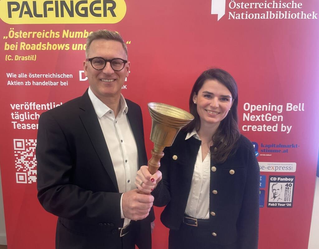 CFO Jan Häupler und IR-Chefin Lucia Ziegler sind mit der oekostrom AG zwar noch nicht an der Börse, man kann aber auch ausserbörslich Aktionär:in werden (27.04.2026) 