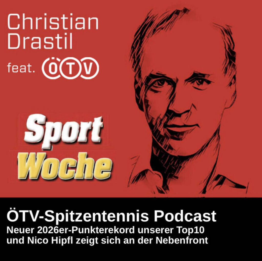 https://open.spotify.com/episode/0igEtfysu7oENVpbFCPzMV
SportWoche ÖTV-Spitzentennis Podcast: Neuer 2026er-Punkterekord unserer Top10 und Nico Hipfl zeigt sich an der Nebenfront - <p>Woche 20 brachte einen weiteren Rekord im Punkte-Ranking, dafür sorgten Lilli Tagger und Lukas Neumayer. win2day-Spieler der Woche ist erstmals jemand von ausserhalb der Top1000. <br>
<br>
SportWoche ÖTV-Ö Top10 seit Jänner unverändert zusammengesetzt: Julia Grabher, Sinja Kraus, Anastasia Potapova und Lili Tagger (alphabetische Reihenfolge) bei den Damen sowie Sandro Kopp, Filip Misolic, Lukas Neumayer, Sebastian Ofner, Jurij Rodionov und Joel Schwärzler bei den Herren sind WTA/ATP-übergreifend die Top10 aktuell. In welcher Reihenfolge, das wird im Podcast verraten. <br>
<br>
<a href=https://mumak.me target=_blank>https://mumak.me</a><br>
<a href=https://www.win2day.at target=_blank>https://www.win2day.at</a><br>
<br>
<a href=https://www.audio-cd.at/oetv-spitzentennis target=_blank>https://www.audio-cd.at/oetv-spitzentennis</a><br>
<a href=http://www.sportgeschichte.at/oetv target=_blank>http://www.sportgeschichte.at/oetv</a><br>
Inside In, der ÖTV-Podcast: <a href=https://open.spotify.com/show/7KNsgeD8XyXTsAgCFKfI7Y target=_blank>https://open.spotify.com/show/7KNsgeD8XyXTsAgCFKfI7Y</a> <br>
<a href=https://www.oetv.at target=_blank>https://www.oetv.at</a><br>
Quelle Rankings: Live-Rankings von live-tennis.eu<br>
<br>
Die Marke, Patent, Rechte und das Archiv der SportWoche wurden 2017 von Christian Drastil Comm. erworben, Mehr unter <a href=http://www.sportgeschichte.at target=_blank>http://www.sportgeschichte.at</a> . Der neue SportWoche Podcast ist eingebettet in „ Wiener Börse, Sport, Musik (und mehr)“ auf <a href=http://www.audio-cd.at target=_blank>http://www.audio-cd.at</a>  und erscheint, wie es in Name SportWoche auch drinsteckt, wöchentlich. Bewertungen bei Spotify oder Apple machen mir Freude: <a href=http://www.audio-cd.at/spotify target=_blank>http://www.audio-cd.at/spotify</a> , <a href=http://www.audio-cd.at/apple target=_blank>http://www.audio-cd.at/apple</a> . </p> (17.05.2026) 