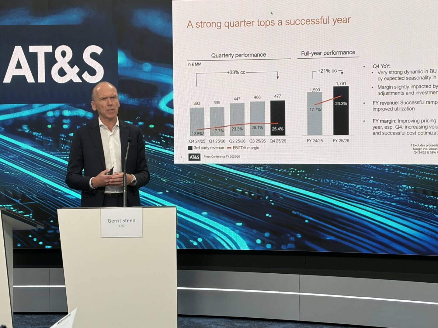 AT&S-Pressekonferenz zum Gesch&auml;ftsjahr 2025/2026, CFO Gerrit Steen, Foto: B&ouml;rse Social Network