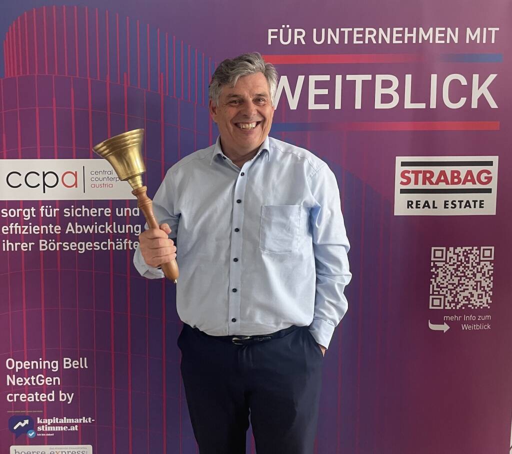 Harald Sükar läutet die Opening Bell für Mittwoch. Der Ex-Chef von McDonalds Österreich und Sparringpartner für KMUs ist auch begeisterter Hobbymusiker und Remixer. More to come (10.06.2026) 