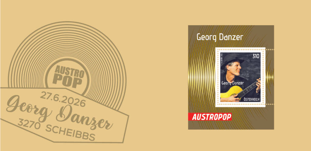 Veröffentlichung einer Sonderbriefmarke der Serie „Austropop“ anlässlich des 80. Geburtstags von Georg Danzer, Credit: Österreichische Post, &copy; Aussender (24.06.2026) 