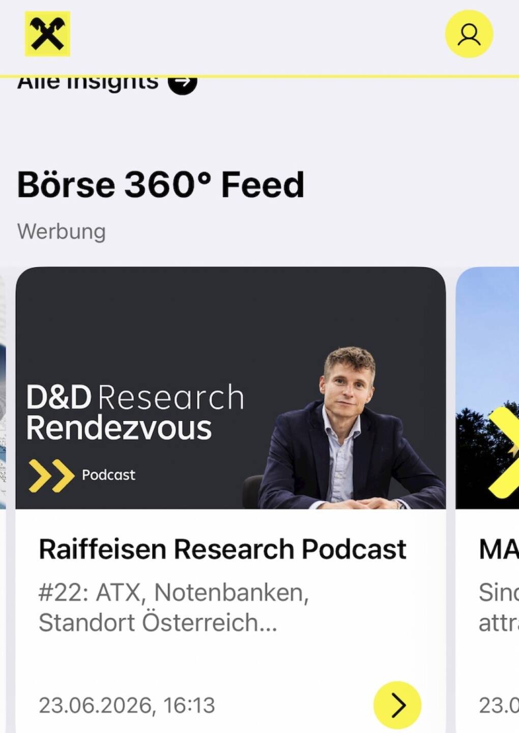 D&D Research Rendezvous Deuber/Drastil auf der B&ouml;rse 360 Grad App von Raiffeisen
