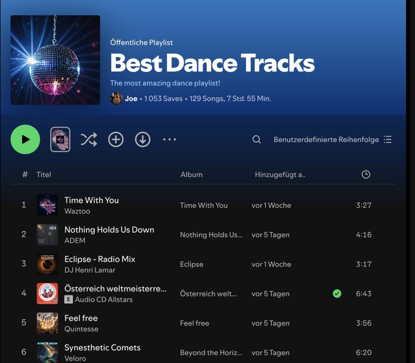 Unser WM-Song &Ouml;sterreich weltmeisterreif auf einer grossen Playlist auf Spotify