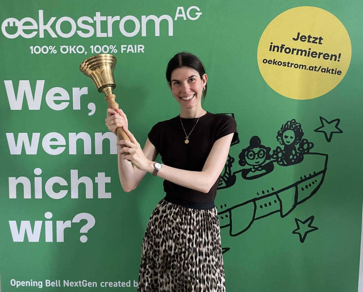 Linda Simhofer l&auml;utet die Opening Bell f&uuml;r Mittwoch. Die Kommunikationsexpertin der OeKB mit Fokus auf Social Media ist unter den Testimonials der #BeteiligDich - Initiative der Wiener B&ouml;rse&nbsp;